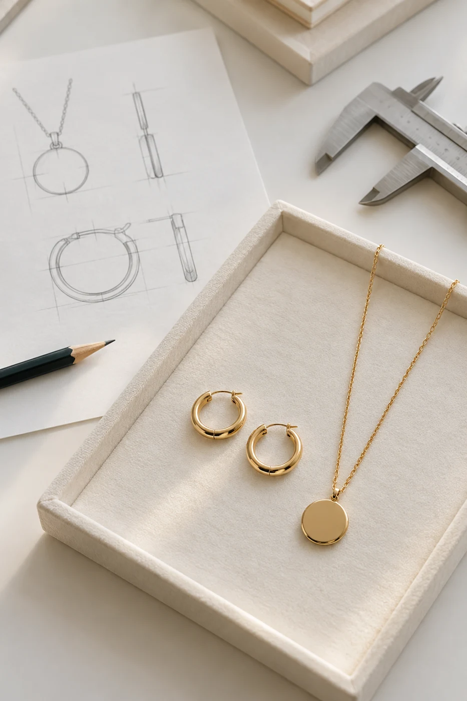 Jewelry brand buyer discussing a collection with the KMJ team