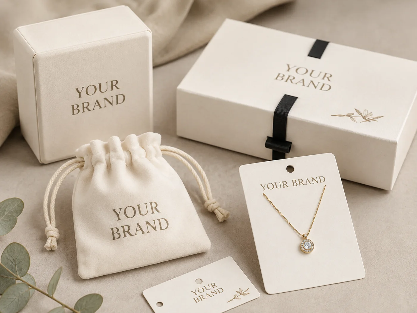 Custom jewelry boxes, pouches and cards
