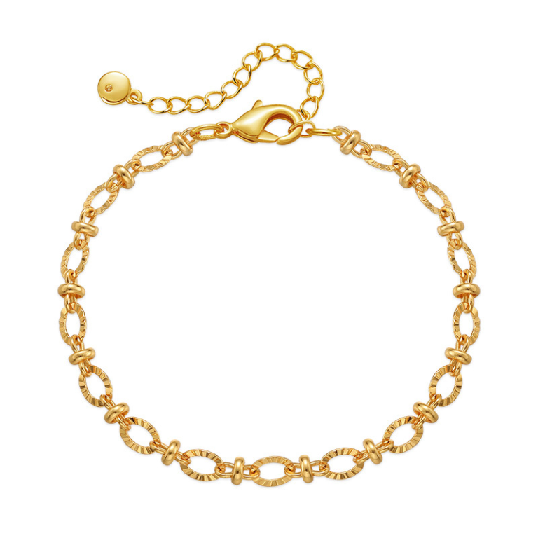 Gold Tone Fine Oval Link Bracelet — product view