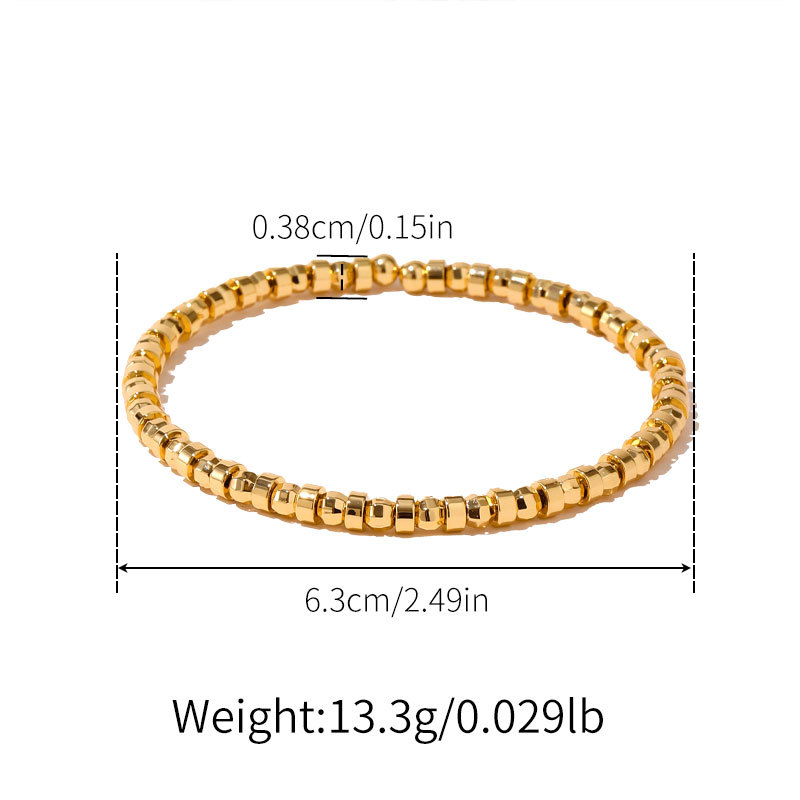 Gold Tone Slim Link Bangle Bracelet — size reference