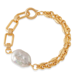 Gold Tone Mixed Chain Statement Bead Bracelet — main view thumbnail
