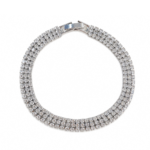 Silver Tone Three Row Zircon Tennis Bracelet — main view thumbnail