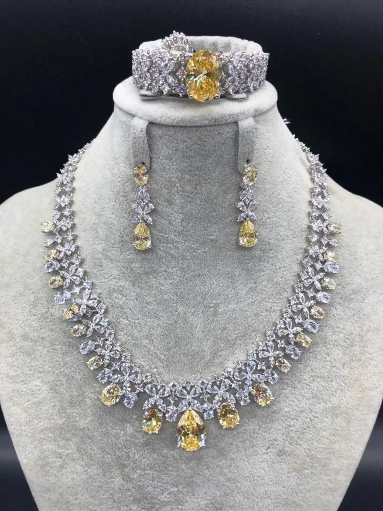 Yellow Teardrop Leaf Jewelry Set — product view
