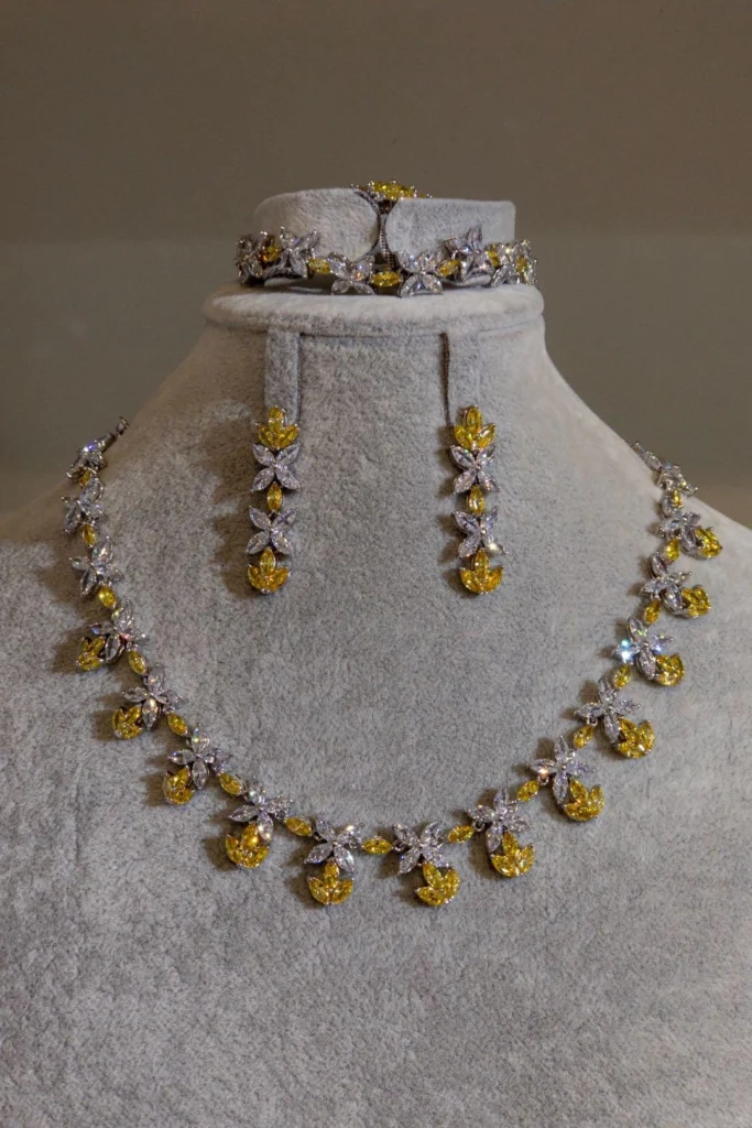 Yellow Pear Cascade Jewelry Set — product view
