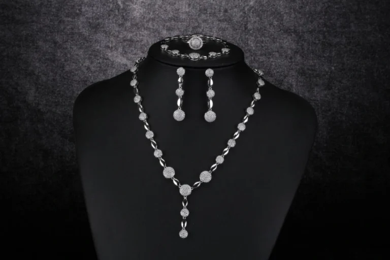 Clear Round Station Drop Jewelry Set — product view