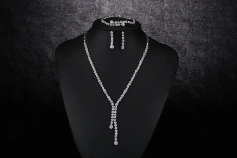 Clear Fine Y Necklace Jewelry Set — product view
