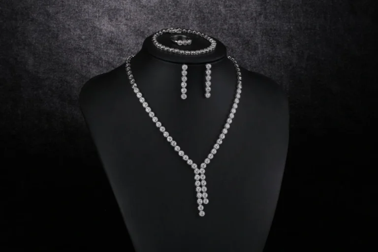 Clear Slim Double Drop Y Jewelry Set — product view