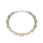 Men’s Two Tone Rectangular Link Bracelet — main view thumbnail