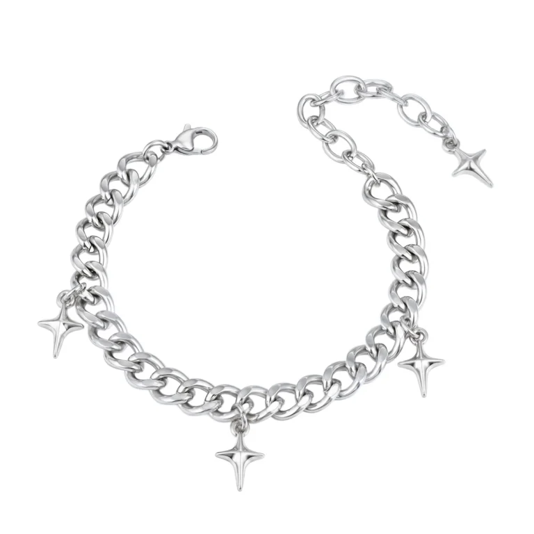Men’s Curb Chain Star Charm Bracelet — product view
