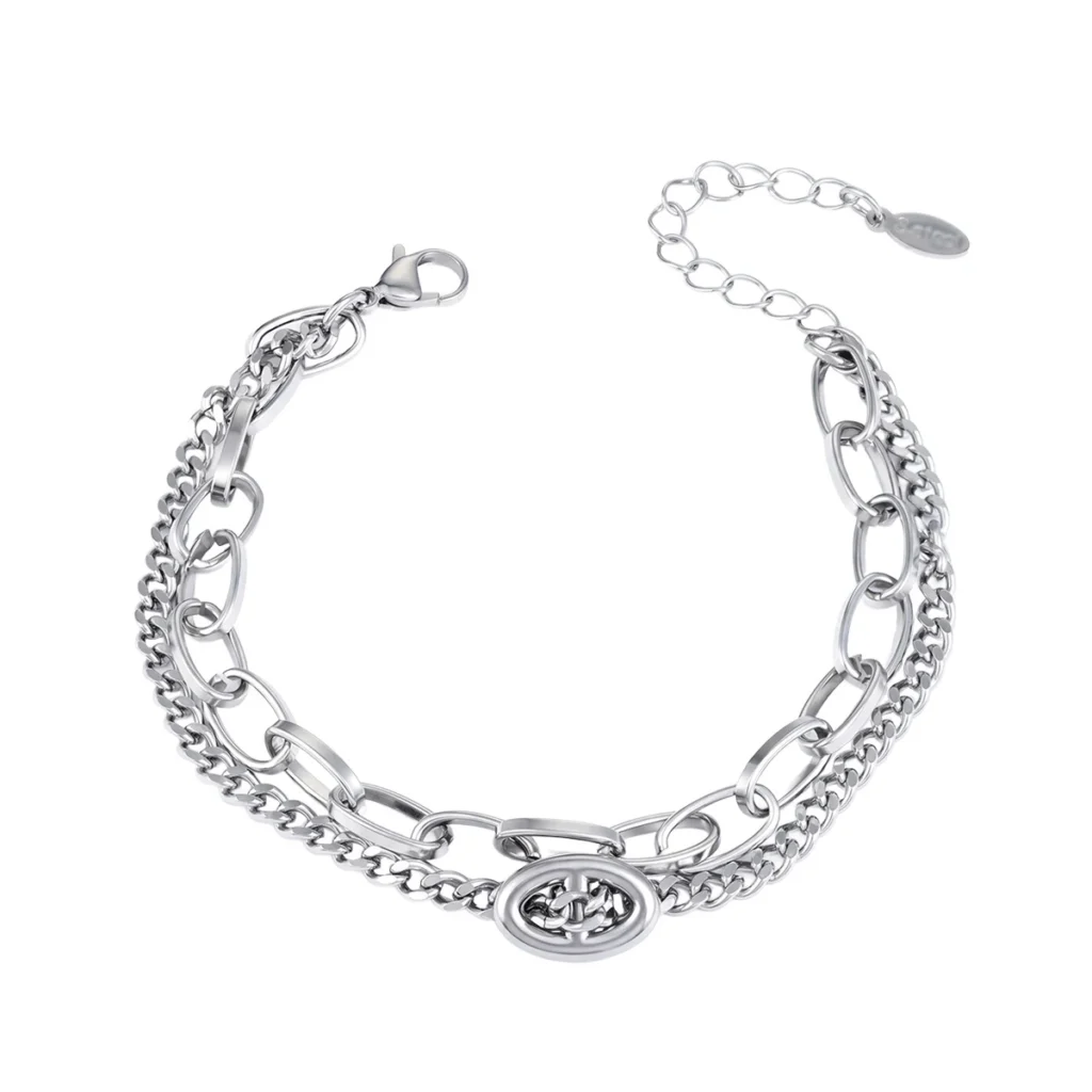 Men’s Medallion Mixed Chain Bracelet — product view