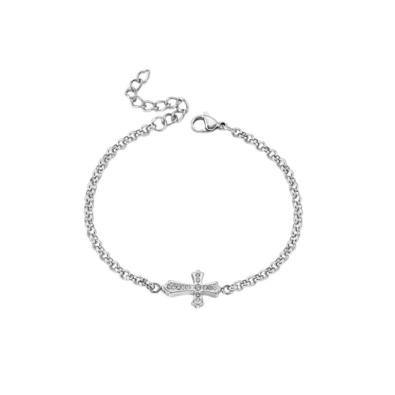 Men’s Slim Cross Chain Bracelet — product view