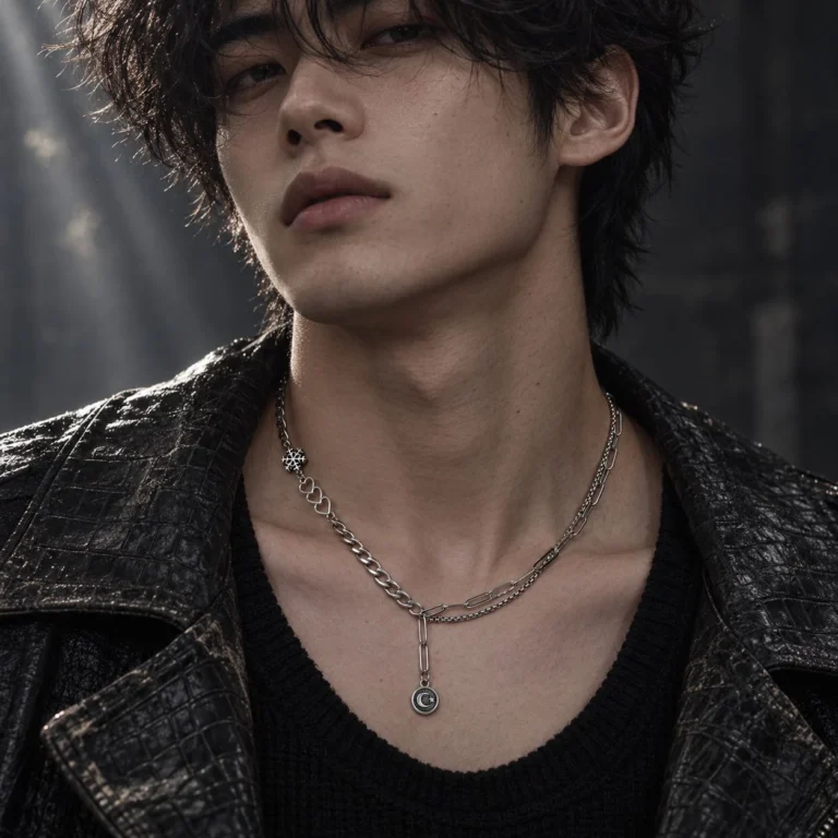 Men’s Layered Medallion Chain Necklace — second view