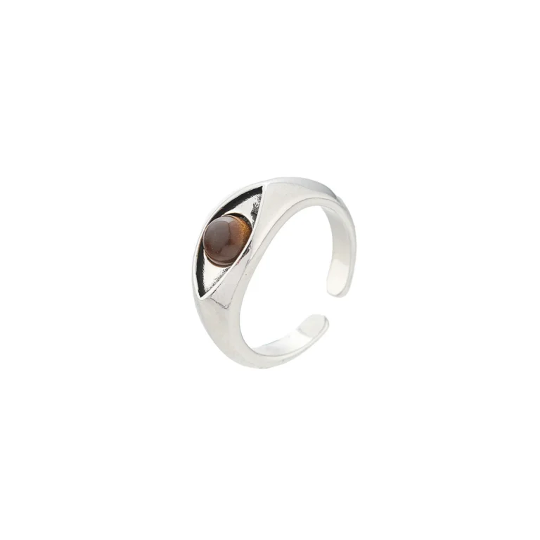 Men’s Brown Oval Accent Open Ring