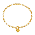 Gold Tone Oval Link Heart Toggle Necklace — main view thumbnail