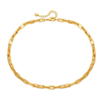 Gold Tone Textured Oval Link Necklace — main view thumbnail