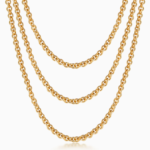 Gold Tone Three Strand Chain Necklace — main view thumbnail