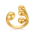 Gold Tone Graduated Bead Open Ring — main view thumbnail