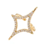 Gold Tone Crystal Four Point Star Ring — main view thumbnail